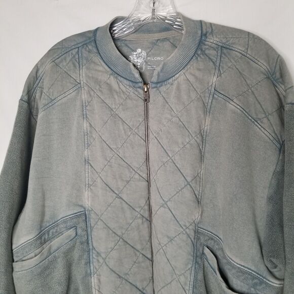 Pilcro And The Letterpress Anthropologie Quilted Bomber Jacket Top XS Grunge - Picture 5 of 14
